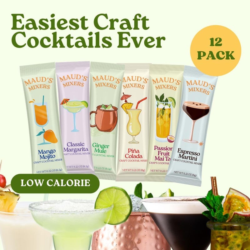 Maud's Mixers Variety Pack Cocktail Mix, 12 ct, Mocktail Non-Alcoholic Drinks - Made with Real Agave - Low Calorie, Low Sugar, Easy to Mix - Image 3